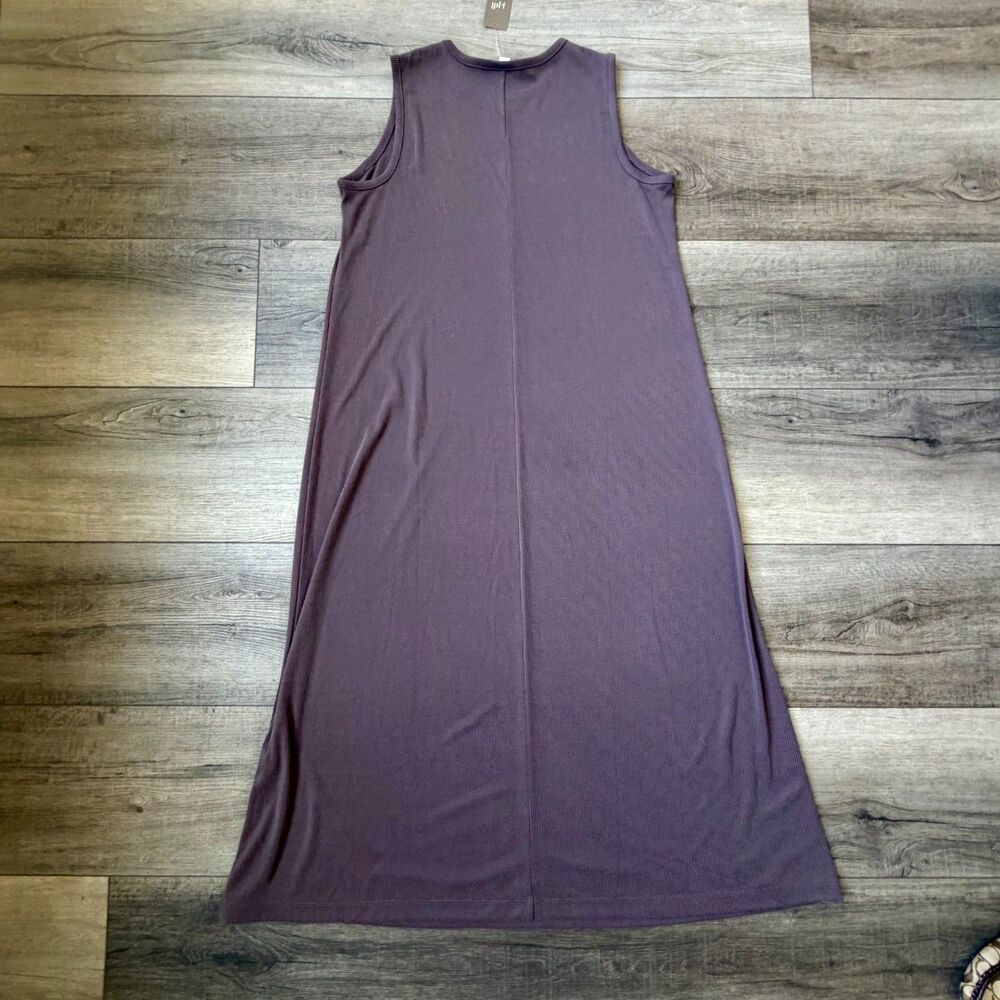 j.jill Maxi Neutral Minimalist Long Tank Dress Beachy Feminine Ribbed NEW - Picture 4 of 5
